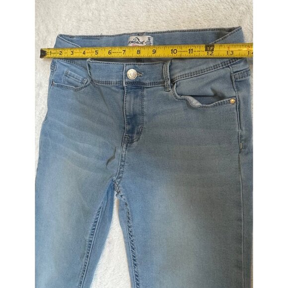 Jordache Skinny Jeans Girls Size 16 Light Wash Distressed Bootcut - Picture 5 of 9